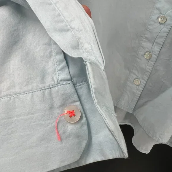 Maeve Anthropologie top Blue Bon Voyage Clarissa Button Down embroidered shirt 2 - Picture 9 of 15